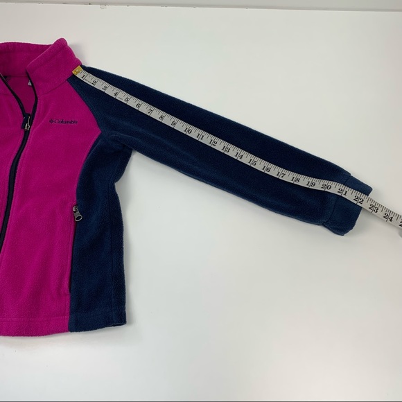 Columbia Girls Benton Springs Fleece Jacket Colorblock Blue Purple Size Small - Picture 9 of 9
